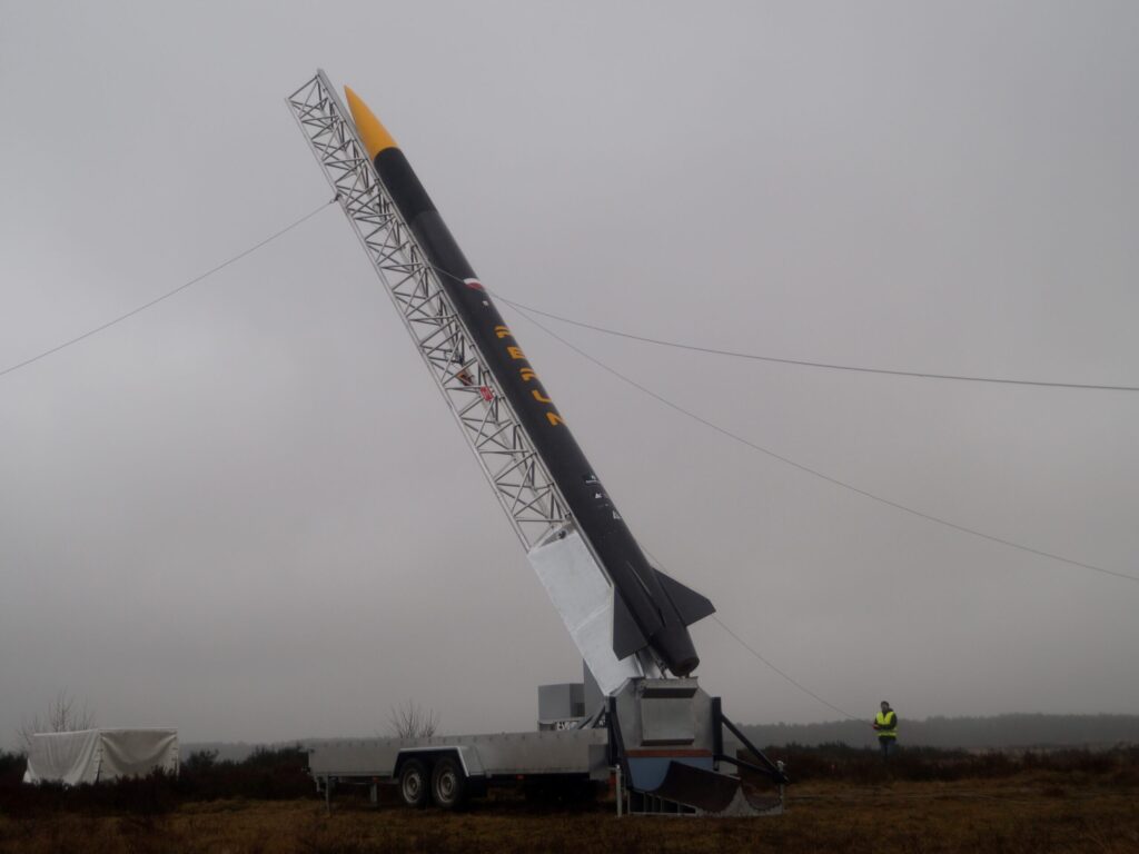 Perun rocket on Transporter Erector Launcher.