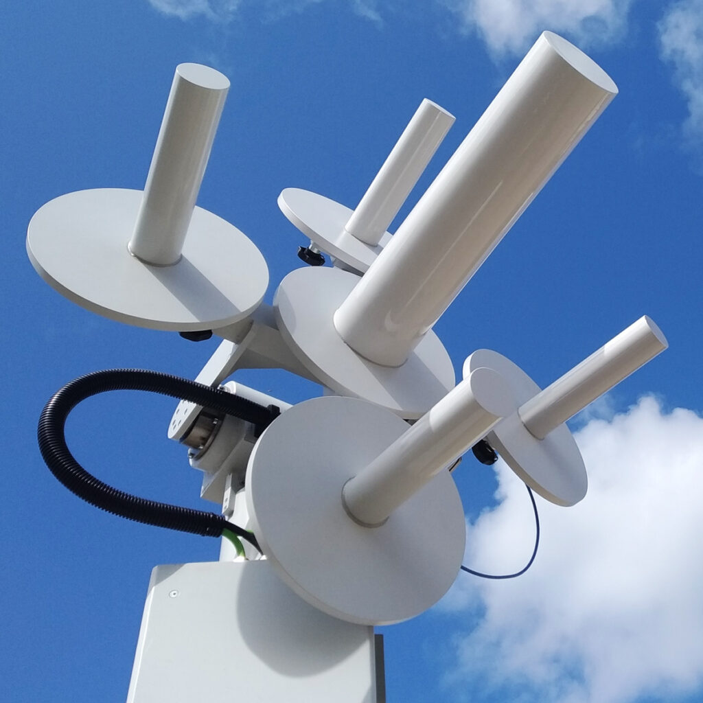 RASEL ground tracking station with satellite antennas for real-time telemetry data transmission.