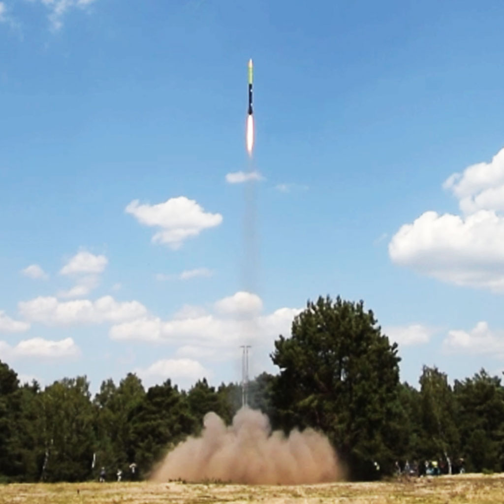 VIRA Supersonic Rocket in action during a high-speed test flight.