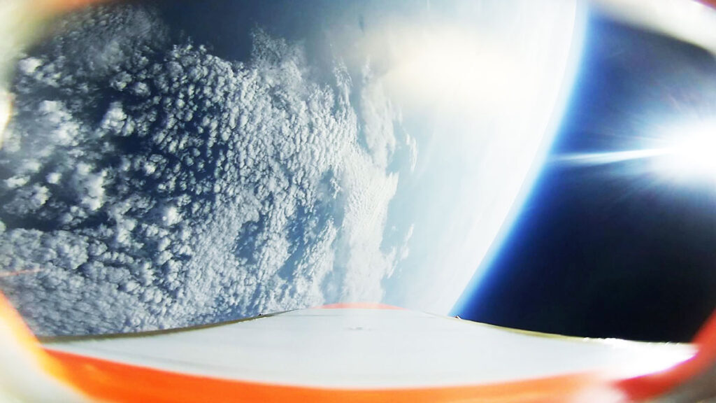 View of Earth from the PERUN rocket during its suborbital flight.